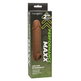 Performance Maxx Life-Like Extension 8 Inch Brown with Built-In Scrotum Strap and Hollow Design SLEEVES